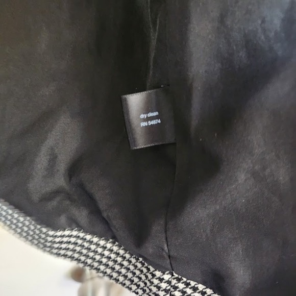 Women's Black & White Houndstooth Jacket Blazer Women's Size S Open Front A25 - Picture 4 of 6